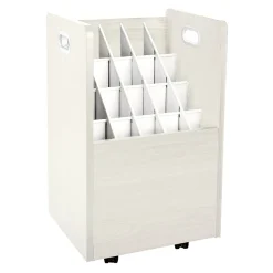 File Cabinets*AdirOffice 20-Slot Mobile Roll File, Lockable, 24.75"H x 15.25"W x 13.25"D, White (624-WHI-KIT1)