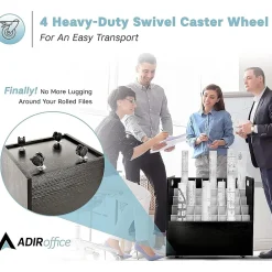 File Cabinets*AdirOffice 50-Slot Mobile Roll File, Lockable, 28.5