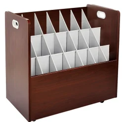 File Cabinets*AdirOffice 21-Slot Roll File, Lockable, 28.5"H x 30"W x 15.75"D, Mahogany (625-MA-KIT1)