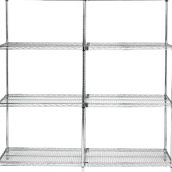 Shelving*Quantum Storage Systems Adjustable Open Wire Shelving Add-On Units, 36" x 24" x 74"