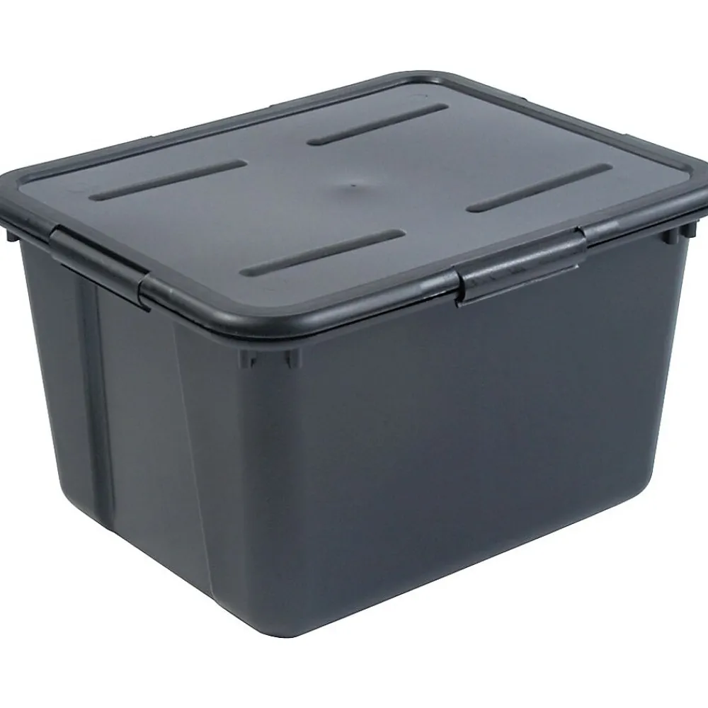 File Storage|Advantus File Tote with Latch Lid, Letter/Legal Size, Black (ADV-34052)