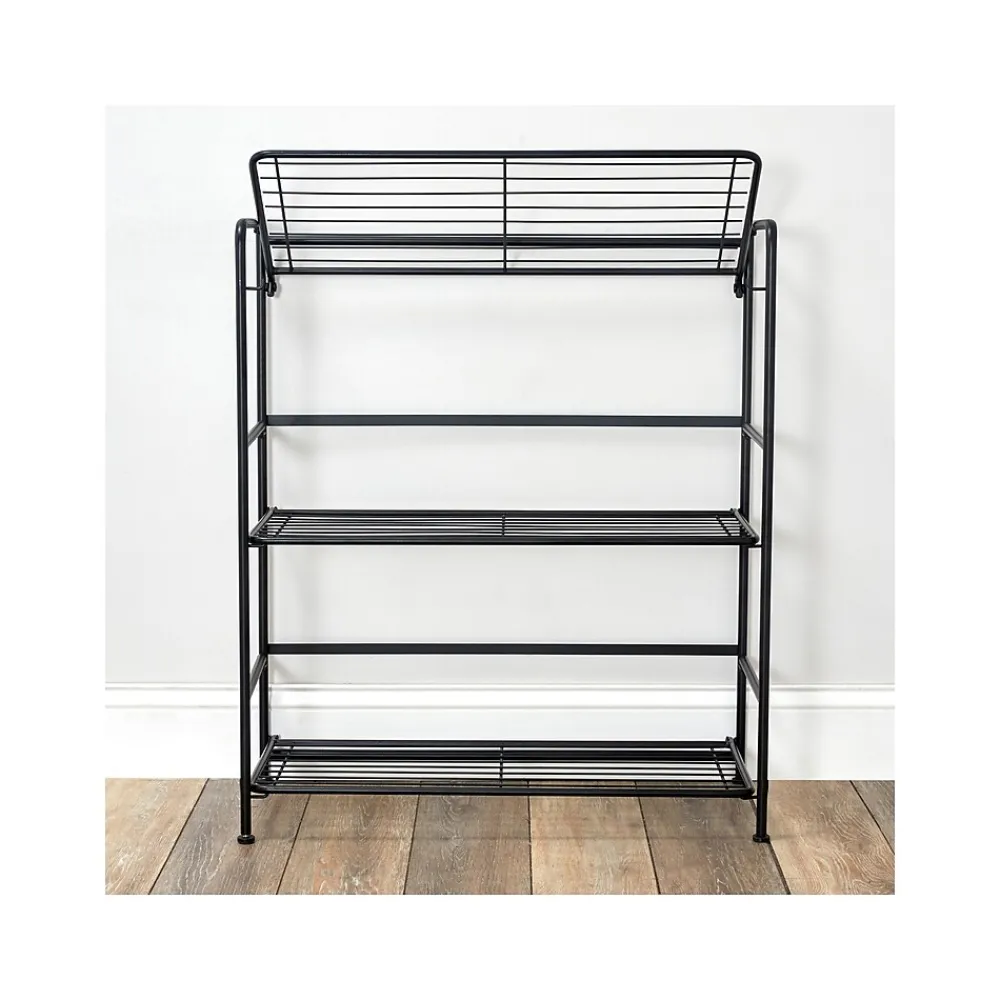 Shelving*Advantus FlipShelf 3-Shelf Steel Rack, 30.5" x 26.75" x 12", Black (38703)