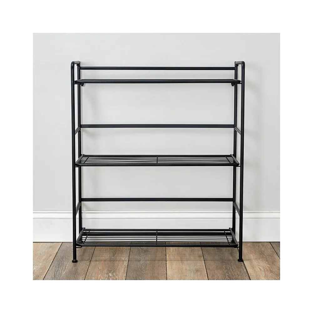 Shelving*Advantus FlipShelf 3-Shelf Steel Rack, 30.5" x 26.75" x 12", Black (38703)