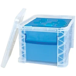File Storage|Advantus Super Stacker File Box, Letter/Legal Size, Clear (36871)