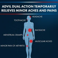 Dual Action 250mg Acetaminophen/125mg Ibuprofen Caplets, 2/Packet, 50 Packets/Box (014795)<Advil Online