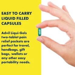 Liqui-Gels Pain Reliever/Fever Reducer, Solubilized Ibuprofen 200mg, 2/Packet, 50 Packets/Box (016902)<Advil Hot