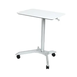 Standing Desks*Seville Classics AIRLIFT XL Pneumatic Sit-Stand Mobile Desk Cart, Height-Adjustable from 27.1 to 41.9, White