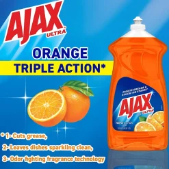Triple Action Liquid Dish Soap, Orange, 52 oz., 6/Carton (149860)<Ajax Online