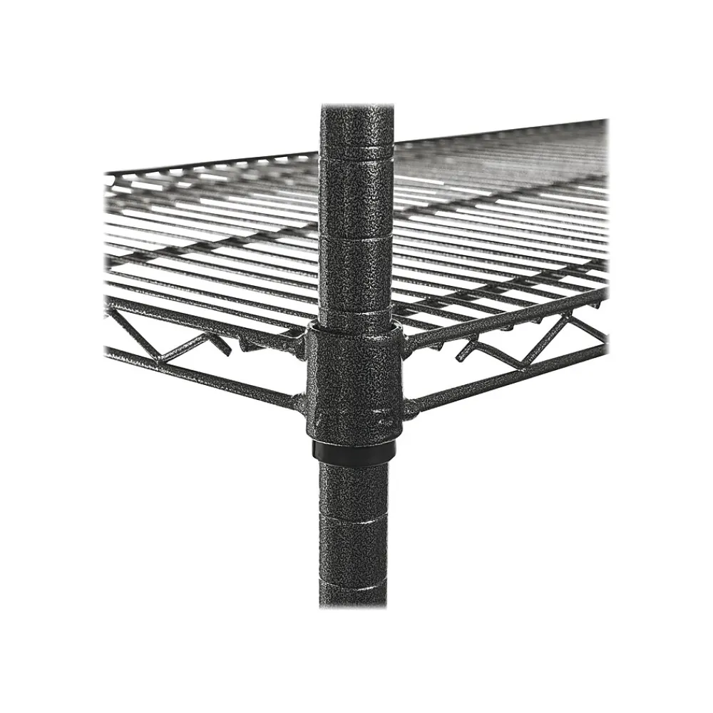 Shelving*Alera Complete 4-Shelf Metal Unit, 48"W, Anthracite Black (ALESW604818BA)