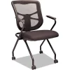 Folding & Stacking*Alera Elusion Series Fixed Arm Fabric Nesting Chair, Black, 2/Carton (ALEEL4914)