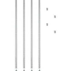 Shelving*Alera Extra Industrial Shelving Stackable Posts, Silver