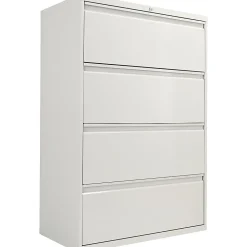 File Cabinets*Alera ® Four-Drawer Lateral File Cabinet, 36w x 18d x 52 1/2h, Light Gray (ALELF3654LG)
