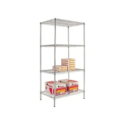 Shelving*Alera Industrial 4-Shelf Wire Shelving Starter Set, 72"H x 36"W x 24"D, Silver (SW503624SR)