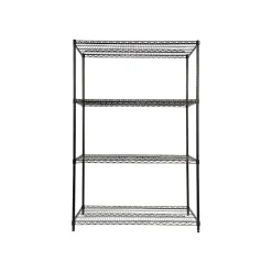 Shelving*Alera Starter Kit 4-Shelf Metal Unit, 48"W, Black (ALESW504824BL)