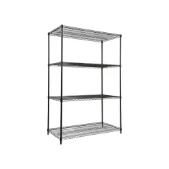 Shelving*Alera Starter Kit 4-Shelf Metal Unit, 48"W, Black (ALESW504824BL)