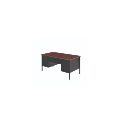 Corner Desks*Alera 60"W Double Pedestal Desk, Mocha/Black (ALEHSD6030BM)