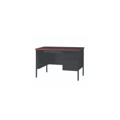 Corner Desks*Alera 45"W Single Pedestal Desk, Mocha/Black (ALEHSD4524BM)