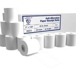 Pos Paper*Alliance Armor Receipt Paper Roll, 3" x 130', 50 Rolls/Carton (3031)