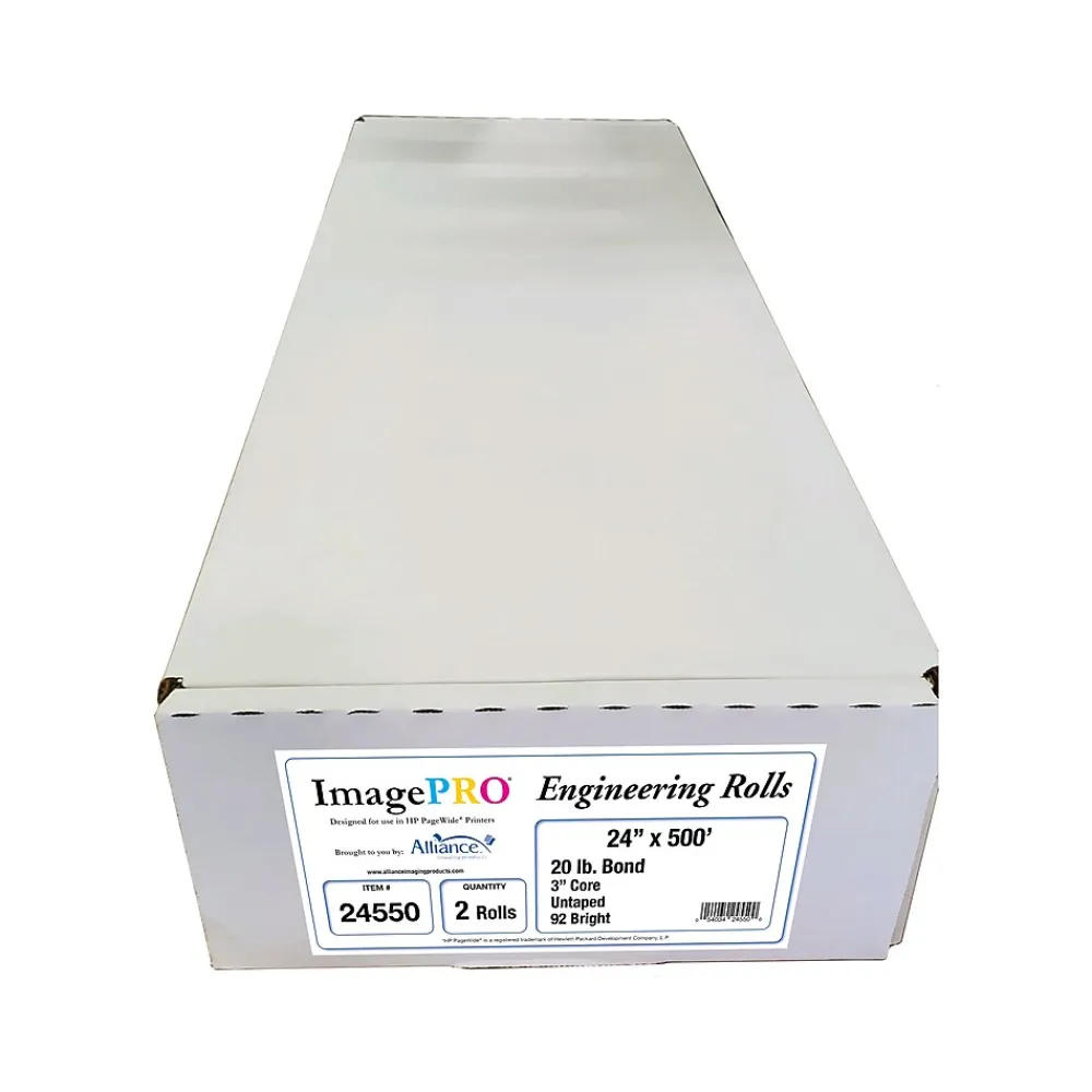 Wide Format Paper*Alliance ImagePRO Wide-Format Bond Paper Roll, 24" x 500', 2/Carton (24550)