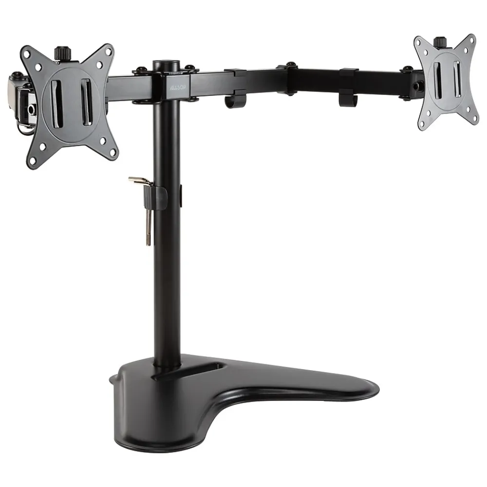 Sale Allsop Adjustable Dual Monitor Arms, Up to 32" Monitor, Black (32628)