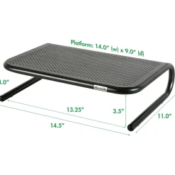 Outlet Allsop The Metal Art Jr. Monitor Stand, Pearl Black, 2/Pack (31958)