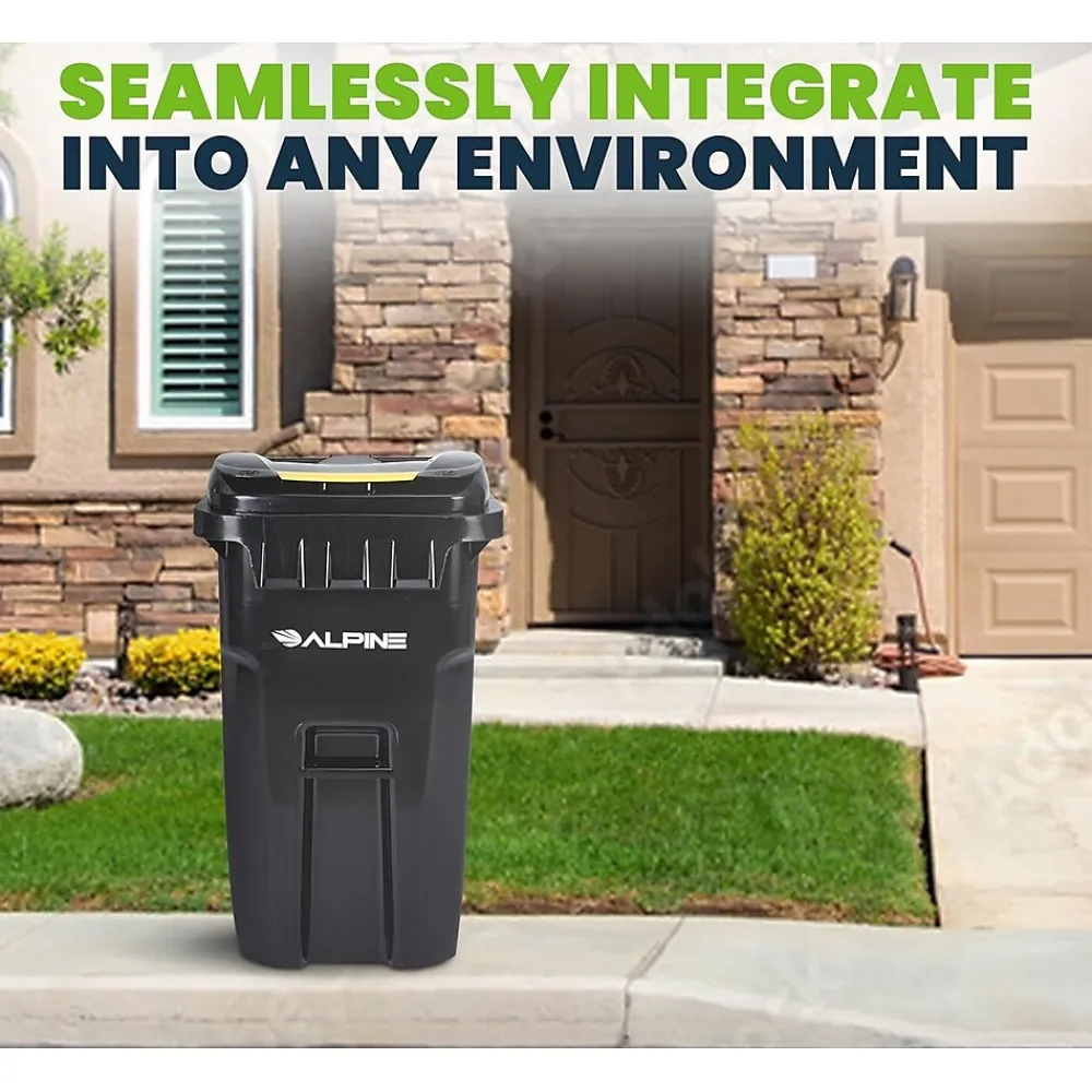 500 Series Plastic Outdoor Trash Can, 64 Gallon, Black (ALP500-64-BLK)<Alpine Industries Discount