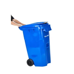 500 Series Plastic Outdoor Trash Can, 64 Gallon, Blue (ALP500-64-BLU)<Alpine Industries Discount