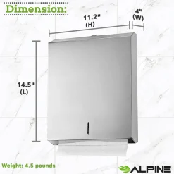 Centerpull Paper Towel Dispenser, Stainless Steel, 2/Pack (480-2PK)<Alpine Industries Outlet