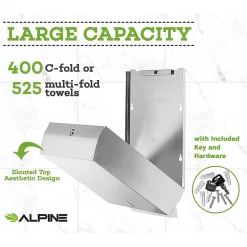 Centerpull Paper Towel Dispenser, Stainless Steel, 2/Pack (480-2PK)<Alpine Industries Outlet
