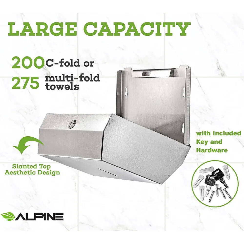 Centerpull Paper Towel Dispenser, Stainless Steel, 2/Pack (481S-2PK)<Alpine Industries Best