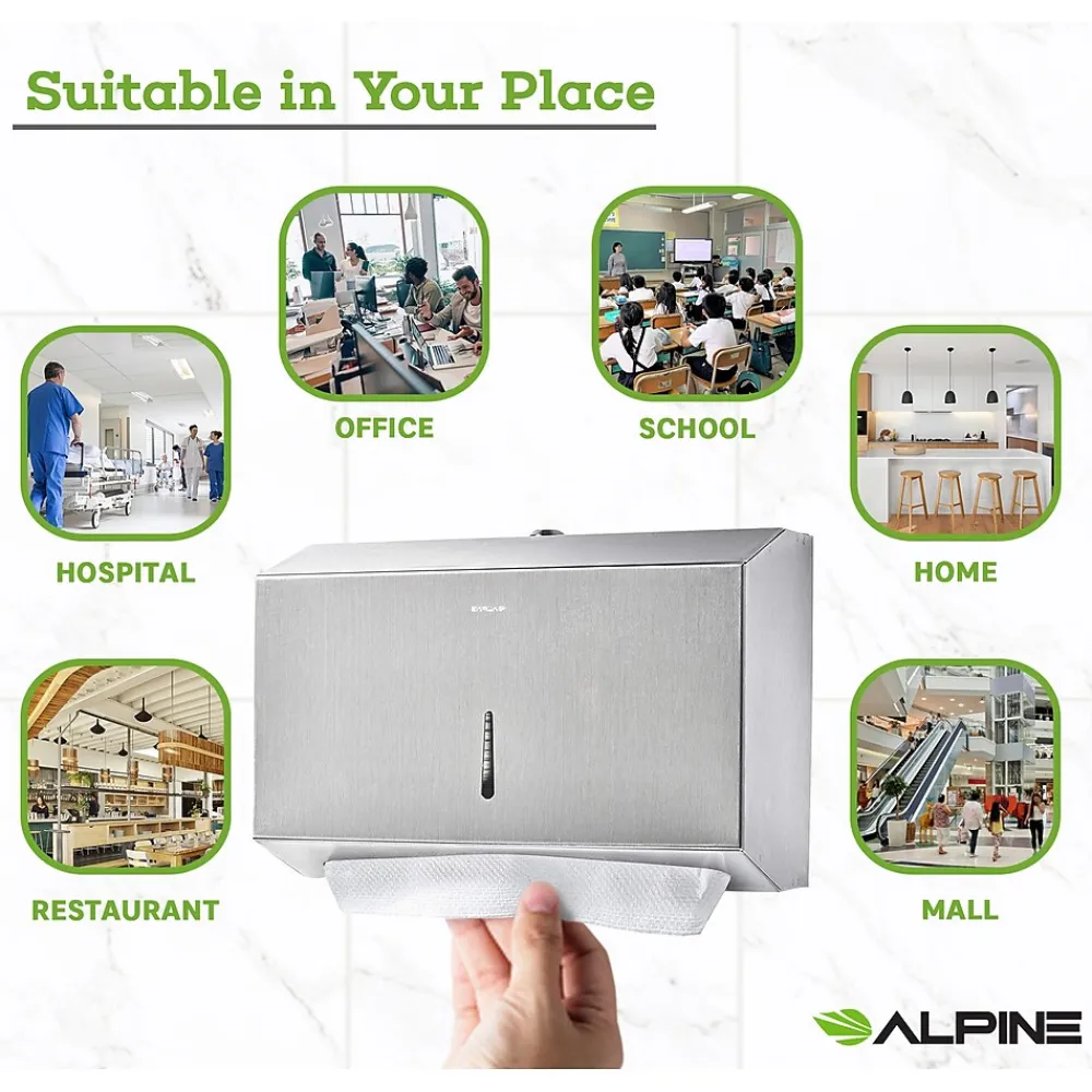 Centerpull Paper Towel Dispenser, Stainless Steel, 2/Pack (481S-2PK)<Alpine Industries Best