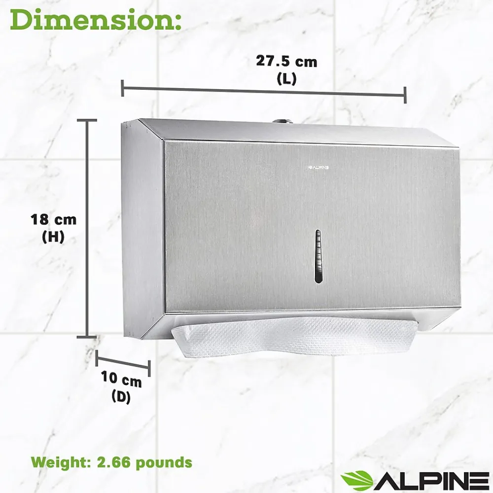 Centerpull Paper Towel Dispenser, Stainless Steel, 2/Pack (481S-2PK)<Alpine Industries Best