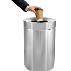 Commercial Indoor Trash Can, 50 Gallon, Stainless Steel (475-50)<Alpine Industries Clearance