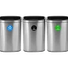 Commercial Indoor Three-Stream Recycling Station, 10.5 Gallon, Stainless Steel (ALP470-40L-R-T-CO)<Alpine Industries Hot