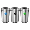 Commercial Indoor Recycling Trash Can, 17 Gallon, Stainless Steel (ALP470-65L-R-T-CO)<Alpine Industries