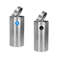 Dual-Stream Recycling Station, 54-Gallon, Stainless Steel (ALP475-27-R-T)<Alpine Industries Discount