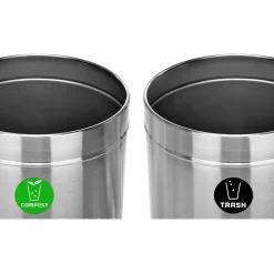 Dual-Stream Compost/Trash Recycling Station, 54-Gallon, Stainless Steel (ALP475-27-CO-T)<Alpine Industries Clearance