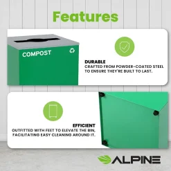 29-Gallon Indoor Compost Bin, Green (ALP4450-KIT-GRN-M-COM)<Alpine Industries Hot