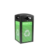 GS Series Steel Trash Can & Recycling Bin Combo, 40 Gallon, Green (ALP471-40-GS-M)<Alpine Industries Hot