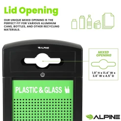 GS Series Steel Trash Can & Recycling Bin Combo, 40 Gallon, Green (ALP471-40-GS-M)<Alpine Industries Hot