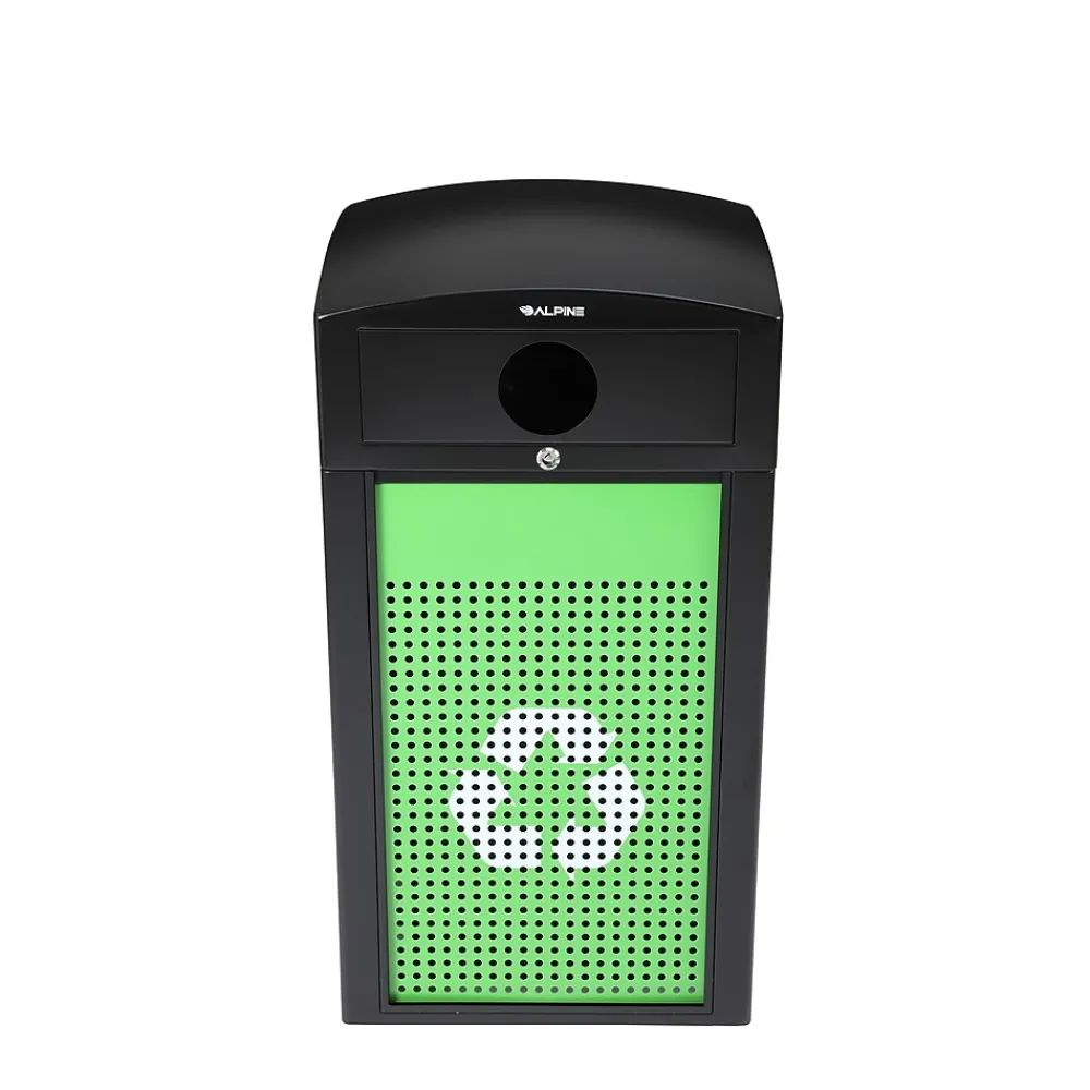 GS Series Steel Recycling Bin, 40 Gallon, Green (ALP471-40-GS-C)<Alpine Industries Sale