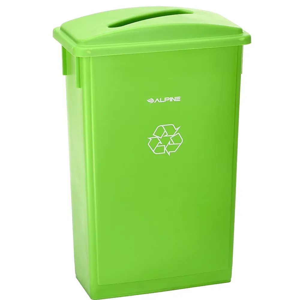 Lime Green Commercial Indoor Recycling Bin with Paper Slot Lid, 3-Pack (4778-4-LGRN-3)<Alpine Industries Hot