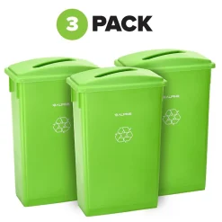 Lime Green Commercial Indoor Recycling Bin with Paper Slot Lid, 3-Pack (4778-4-LGRN-3)<Alpine Industries Hot