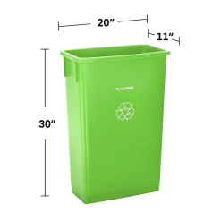 Lime Green Commercial Indoor Recycling Bin with Paper Slot Lid, 3-Pack (4778-4-LGRN-3)<Alpine Industries Hot
