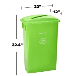 Lime Green Commercial Indoor Recycling Bin with Paper Slot Lid, 3-Pack (4778-4-LGRN-3)<Alpine Industries Hot