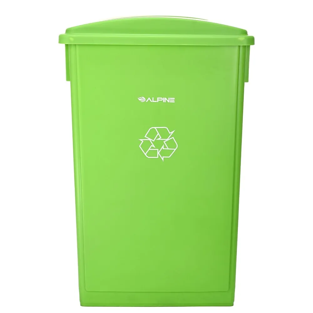 Lime Green Commercial Indoor Recycling Bin with Paper Slot Lid, 3-Pack (4778-4-LGRN-3)<Alpine Industries Hot