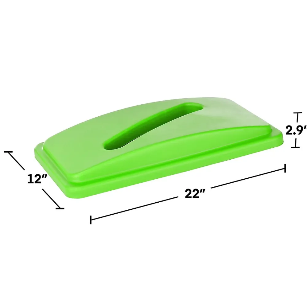 Lime Green Commercial Indoor Recycling Bin with Paper Slot Lid, 3-Pack (4778-4-LGRN-3)<Alpine Industries Hot