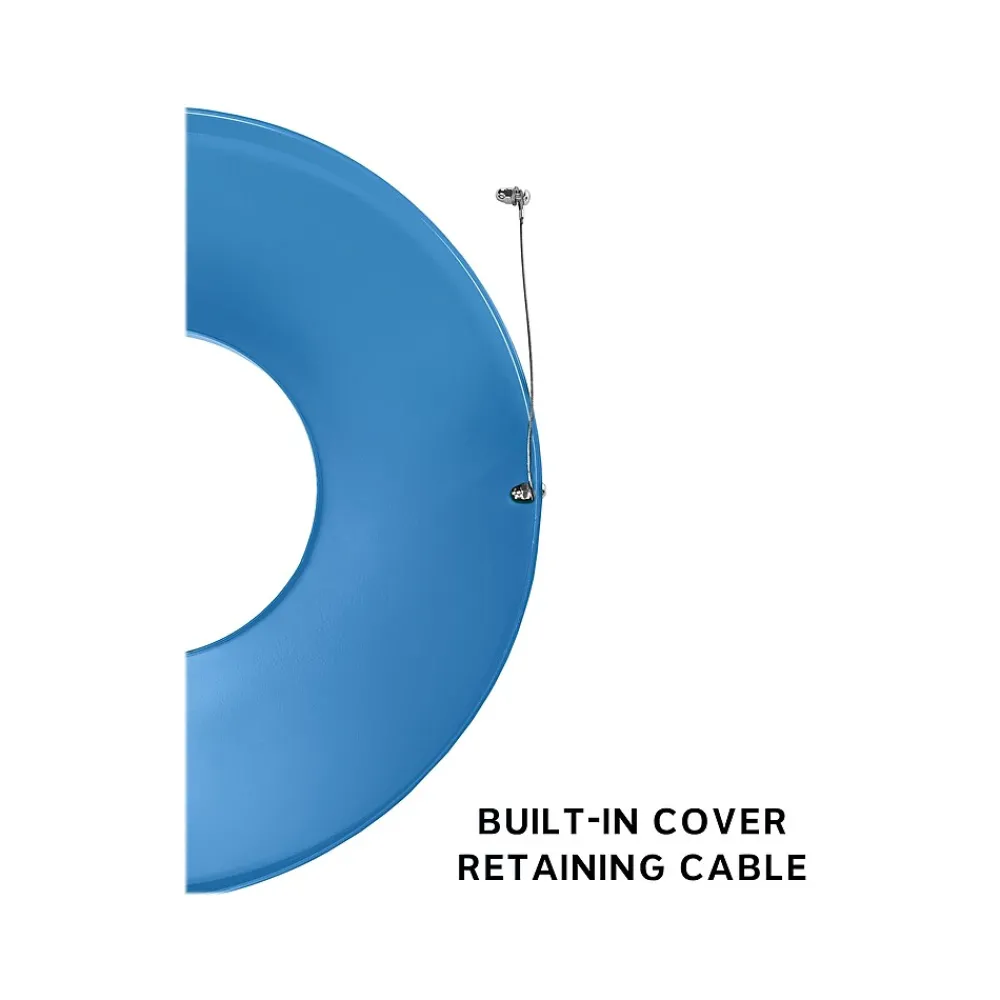 Metal Commercial Outdoor Recycling Receptacle, 38-Gallon, Black/Blue (479-38-BLU)<Alpine Industries Sale