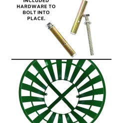 Metal Outdoor Commercial Trash Can, 38-Gallon, Green (479-38-GRN)<Alpine Industries Hot