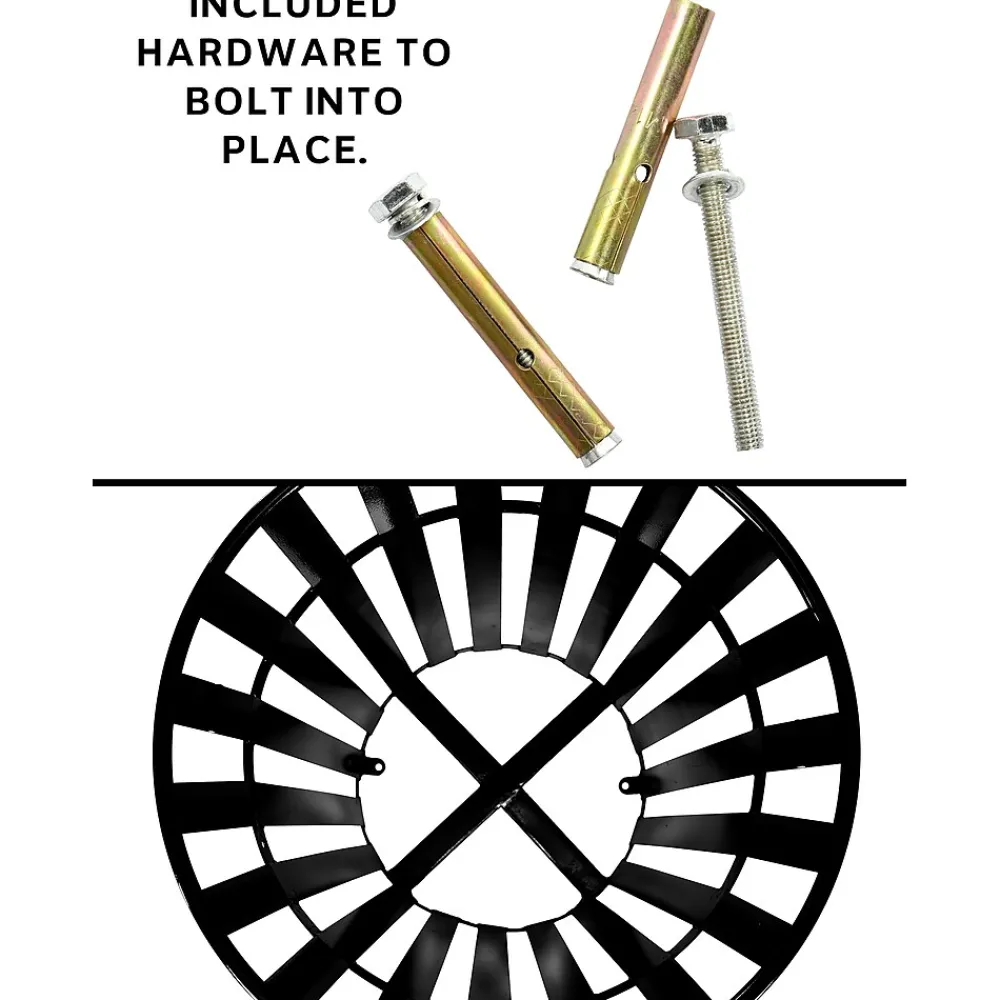 Metal Slatted Outdoor Commercial Trash Can with Rain Bonnet Lid and Liner, , 38 Gal. (479-38-1)<Alpine Industries Clearance